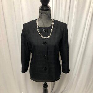 Covington Jacket Womens Size Medium Black Button Up Lined Blazer Office Evening